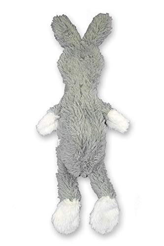 FGA MARKETPLACE Grey Rabbit Flat Plush NO Stuffing NO Squeak Dog Toy 21"