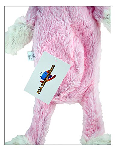 FGA MARKETPLACE Pink Rabbit & Duck Flat NO Stuffing NO Squeak Plush Dog Toy 21"