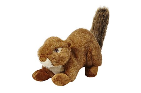 Fluff & Tuff SQUEAKERLESS Red Squirrel Plush Dog Toy