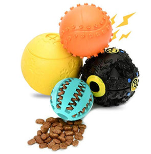 Dog Treat Dispensing Balls Helps Teething and Interactive IQ 4-Pack