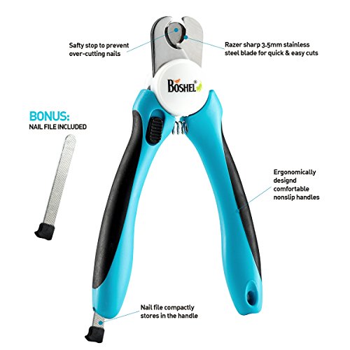 Dog Nail Clippers and Trimmer By Boshel With Safety Guard For Safe At Home Grooming