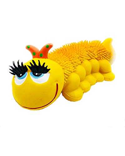 Sensory Caterpillar Soft Squeaky Natural Rubber Non-Toxic Dog Toy