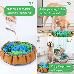 Dog Feeding Mat Snuffle Mat pet sniffing mat Toy Interactive Feeder Toy Dog  Training Toy Non-Slip Pet Activity Mat for Foraging and Stress Relief 
