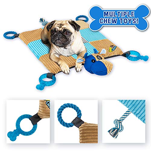 HOUNDGAMES Puppy All-in-One Toy Mat with Chew Toys  | Durable & Machine Washable