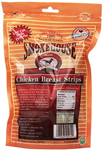 Smokehouse 100-Percent Natural Chicken Breast Strips Dog Treats