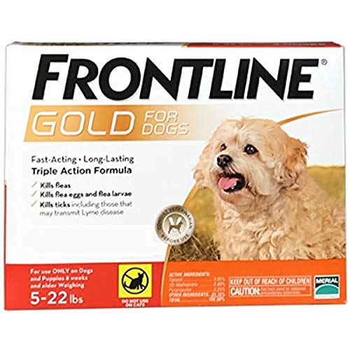 Frontline Gold Flea & Tick Control for Dogs 5 to 22 lbs Orange (6 Month)