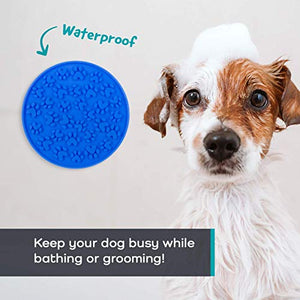 EAVPORT Dog Lick Pad, Peanut Butter Slow Feeder Lick Mat for Dogs with  Suction Cups, Distraction Device for Pet Bathing, Grooming and Training