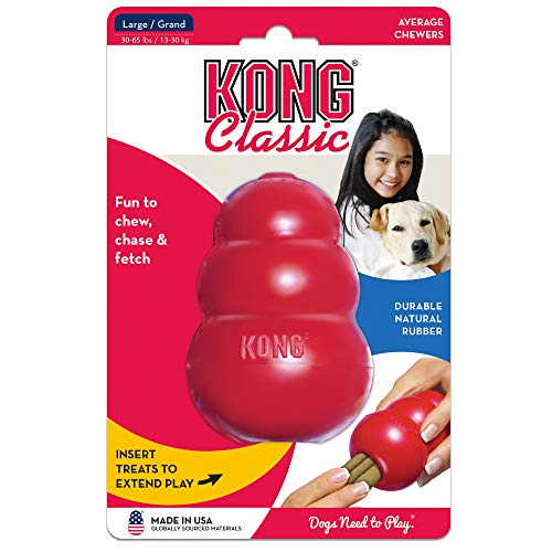 KONG Classic Natural Rubber Dog Toy - Chew, Chase & Fetch |  Large Dogs