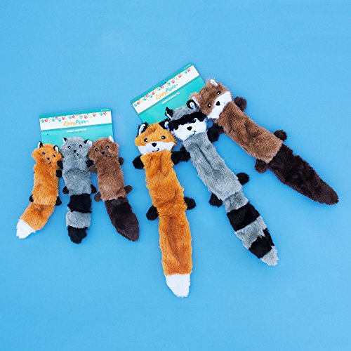 ZippyPaws Skinny Peltz No-Stuffing Squeaky Plush Dog Toy Set