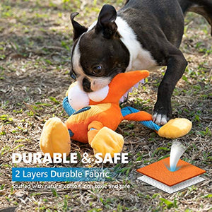 EASTBUE Tough Plush Squeaky Stuffed Chew Toy for Puppies & Dogs